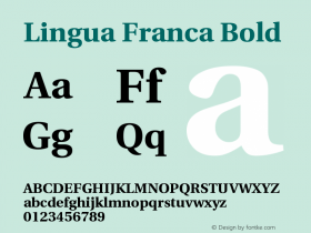 Lingua Franca Bold Version 1.19 Font Sample