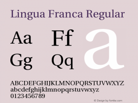 Lingua Franca Regular Version 1.19 Font Sample