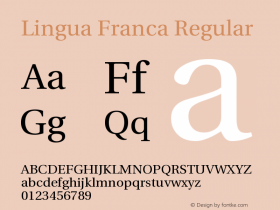 Lingua Franca Regular Version 1.19 Font Sample