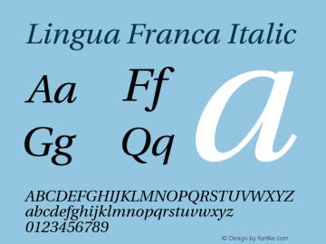 Lingua Franca Italic Version 1.19图片样张