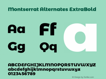 Montserrat Alternates ExtraBold Version 6.002图片样张