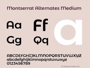 Montserrat Alternates Medium Version 6.002图片样张