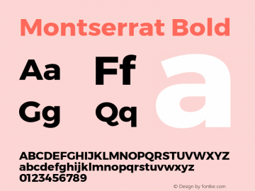 Montserrat Bold Version 6.002图片样张