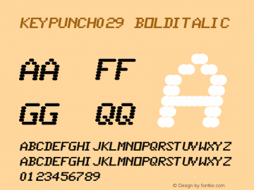 Keypunch029 Bold Italic Version 001.000图片样张