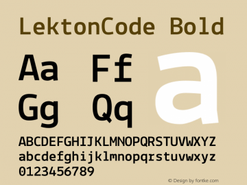 LektonCode-Bold Version 34.000 Font Sample