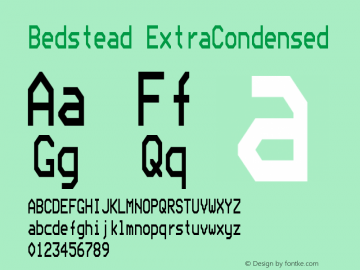 Bedstead Extra Condensed Version 001.003 Font Sample