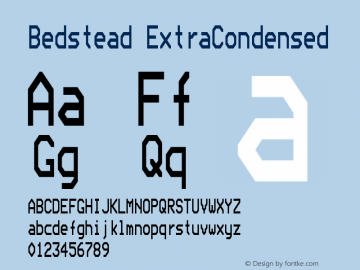 Bedstead Extra Condensed Version 001.003 Font Sample