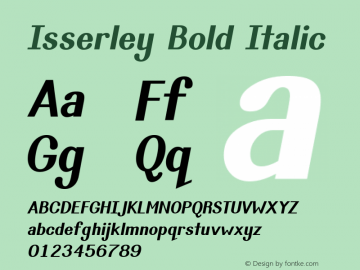 Isserley-BoldOblique Version 2.002;PS 001.001;hotconv 1.0.56图片样张