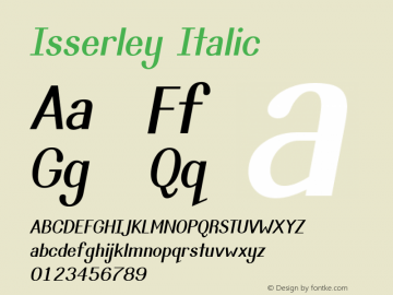 Isserley-Oblique Version 2.002;PS 001.001;hotconv 1.0.56图片样张