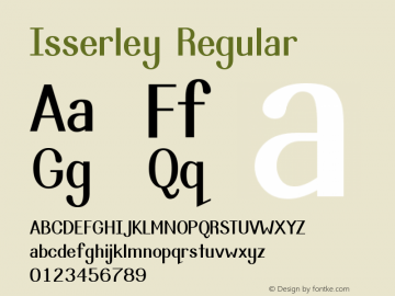 Isserley-Regular Version 2.002;PS 001.001;hotconv 1.0.56图片样张