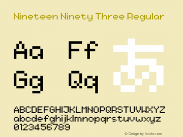 Nineteen Ninety Three Version 1.00;May 2, 2018;FontCreator 11.5.0.2422 64-bit图片样张