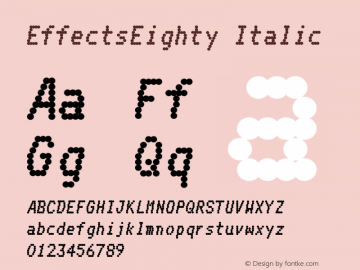Effects Eighty Italic Version 1.100;PS 001.100;hotconv 1.0.88;makeotf.lib2.5.64775 Font Sample