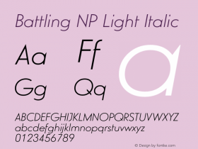 BattlingNP-LightItalic Version 2.0 | wf-rip DC20140315 Font Sample