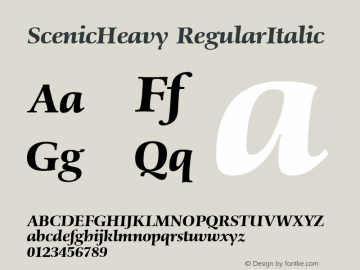 ScenicHeavy RegularItalic 1.0 Sat Nov 04 09:07:06 1995 Font Sample