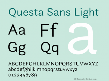 QuestaSans-Light Version 1.042图片样张
