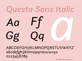 QuestaSans-Italic Version 1.042图片样张