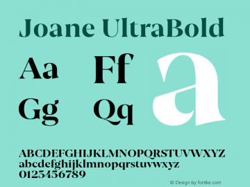 Joane-UltraBold Version 1.0 | wf-rip DC20180525 Font Sample
