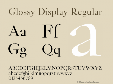 GlossyDisplay-Regular Version 1.0 | wf-rip DC20180525图片样张