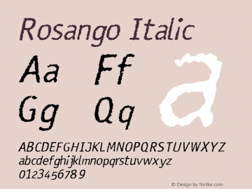 Rosango Italic Macromedia Fontographer 4.1.5 4/11/97图片样张