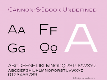 Cannon SC book Version 1.000;PS 001.000 Font Sample