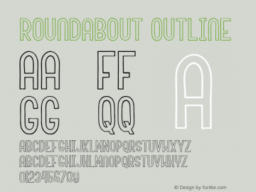 Roundabout Outline Version 1.00 2018 Font Sample