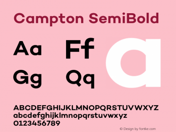 Campton SemiBold Version 1.000;PS 001.000;hotconv 1.0.70;makeotf.lib2.5.58329 Font Sample