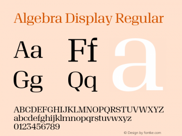 AlgebraDisplay-Regular Version 1.1 | wf-rip DC20161120图片样张