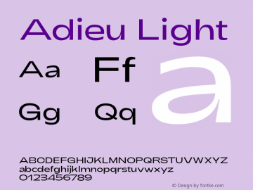 Adieu-Light Version 1.3 | wf-rip DC20170915 Font Sample