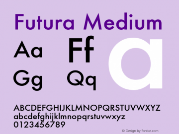 Futura Medium 4.1d4 Font Sample