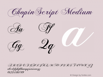 ChopinScript Version 1.2 Font Sample