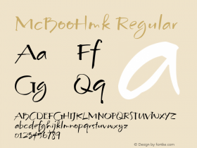 McBooHmk Regular Macromedia Fontographer 4.1.4 11/4/1999 Font Sample