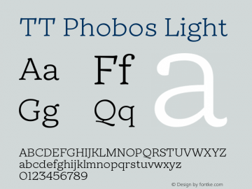 TTPhobos-Light Version 1.0 | wf-rip DC20180415 Font Sample