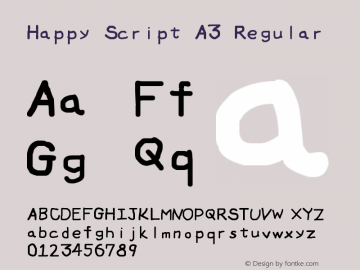 Happy Script A3  Font Sample