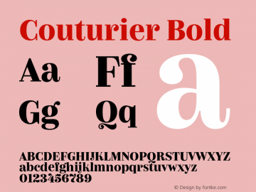 Couturier Bold Version 1.000;PS 001.000;hotconv 1.0.88;makeotf.lib2.5.64775 Font Sample