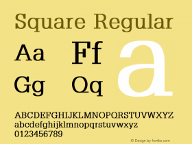 Square Regular Converted from c:\word\truetype\polices\ttf\SQUARES.BF1 by ALLTYPE图片样张