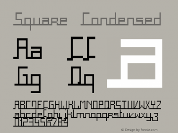 Square Condensed Fontographer 4.7 29/09/06 FG4M­0000002045图片样张