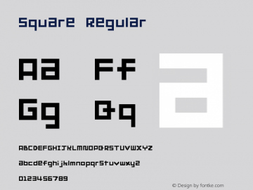 Square Regular Version 1.00 Font Sample