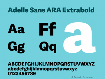 Adelle Sans ARA Eb Version 2.500;PS 002.500;hotconv 1.0.88;makeotf.lib2.5.64775 Font Sample