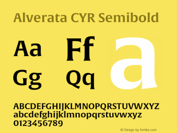 AlverataCYRSemibold Version 1.001 Font Sample