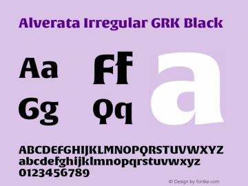 AlverataIrregularGRKBlack Version 1.001图片样张