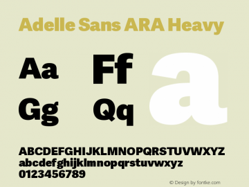 Adelle Sans ARA Hv Version 2.500;PS 002.500;hotconv 1.0.88;makeotf.lib2.5.64775 Font Sample
