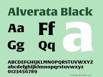 Alverata Bl Version 1.002 Font Sample
