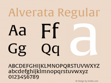 Alverata Version 1.001 Font Sample