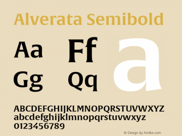 Alverata Sb Version 1.001 Font Sample