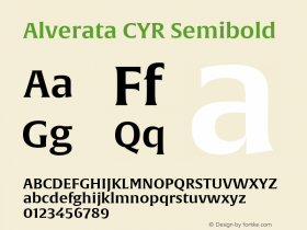 Alverata CYR Semibold Version 1.001 Font Sample