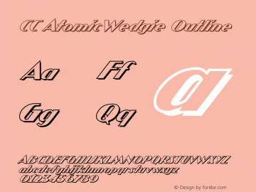 CCAtomicWedgie-Outline Version 2.0 | wf-rip DC20180125 Font Sample