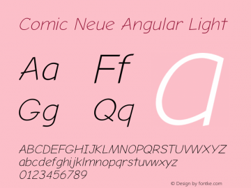 Comic Neue Angular Light Version 1.000;PS 002.000;hotconv 1.0.70;makeotf.lib2.5.58329图片样张
