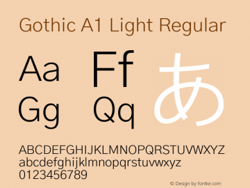 Gothic A1 Light Version 2.50 Font Sample