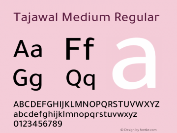 Tajawal-Medium Version 1.700 Font Sample