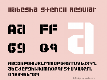 Habesha stencil Version 1.00;May 25, 2018 Font Sample